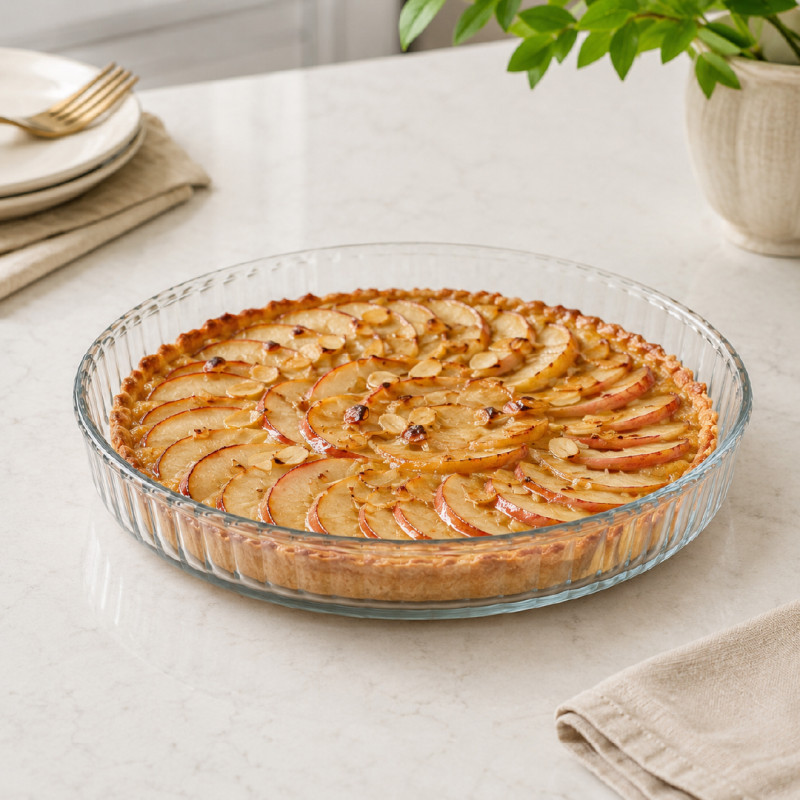 27 cm Glass Flan or Quiche Dishes – Transparent