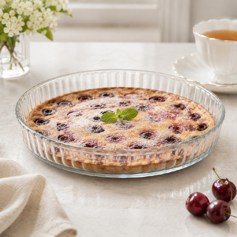 27 cm Glass Flan or Quiche Dishes – Transparent