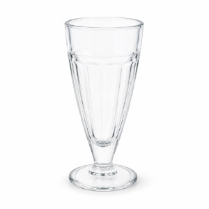 Classic Paneled Glass Sundae & Milkshake Fountain Glass – 18 cm – Transparent