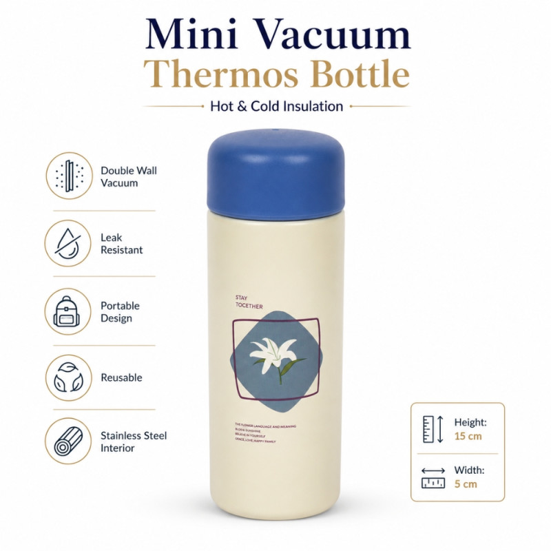 Deluxe thermos bottle – Ivory Premium Quality (H-15 x W-5cm)