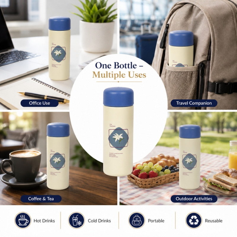 Deluxe thermos bottle – Ivory Premium Quality (H-15 x W-5cm)