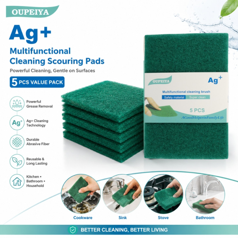 Trendy Care Cleaning Sponge Designed for Home &amp; Professional Cleaning – Forest Green (H-10, W-15 CM)