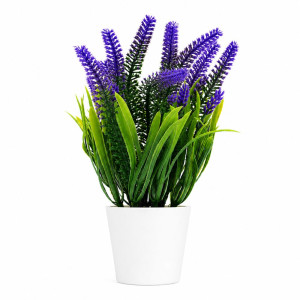 Professional Decorative Artificial Lavender Plant – Purple Flowers in White Pot (21cm) Professional Decorative Artificial Lavender Plant – Purple Flowers in White Pot (21cm)