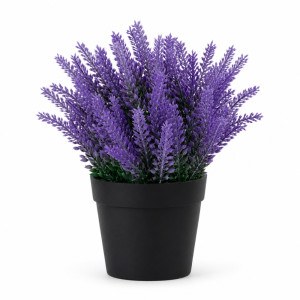 Professional Artificial Lavender Plant – Vibrant Purple & Black (23cm)