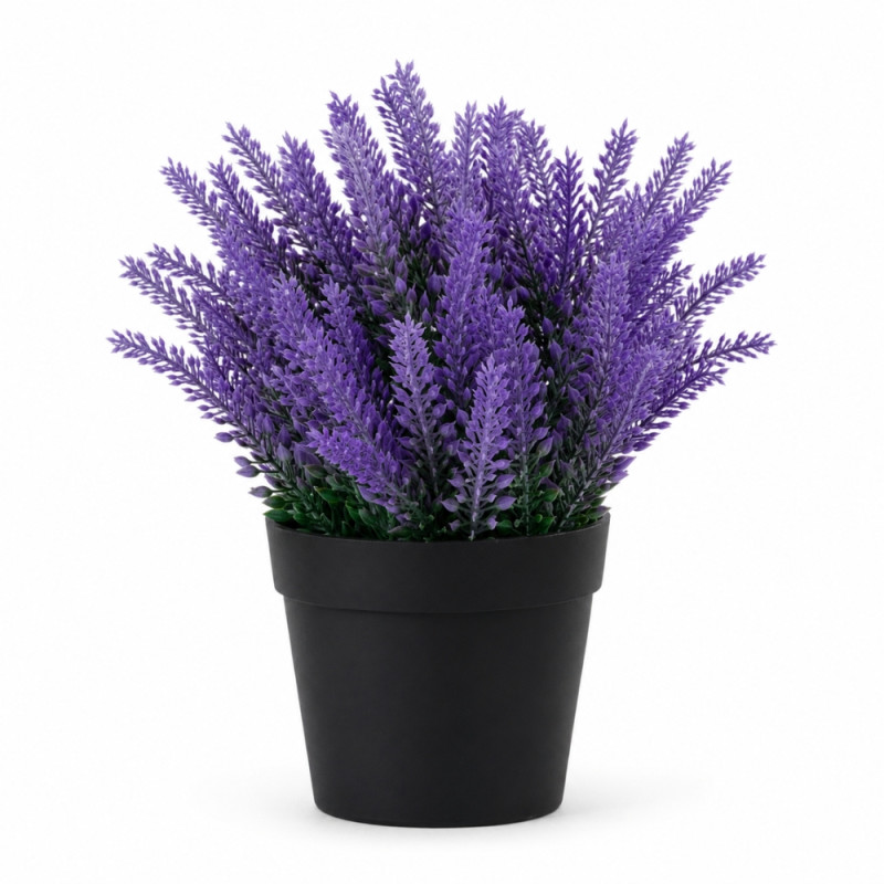 Professional Artificial Lavender Plant – Vibrant Purple & Black (23cm)