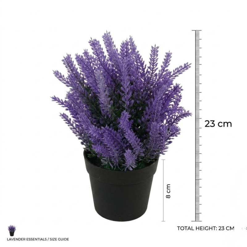 Professional Artificial Lavender Plant – Vibrant Purple & Black (23cm)