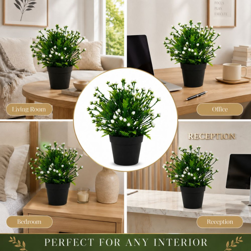 Artificial White Bud Floral Arrangement