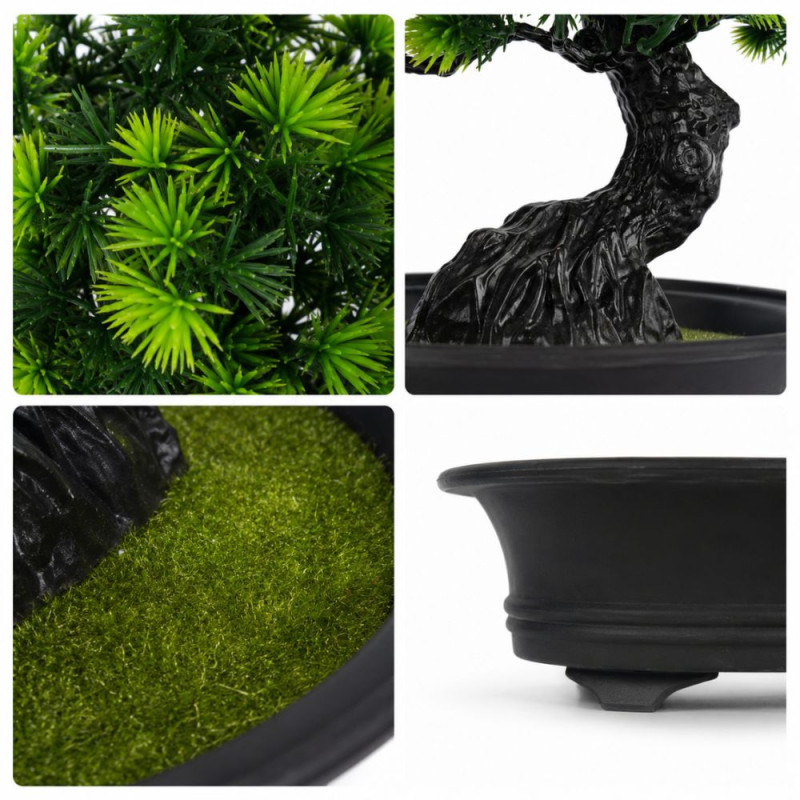 Flex Strong Artificial Bonsai Tree Designed for Home Décor &amp; Event Styling – Green (H-23, W-28 CM)