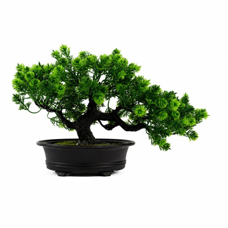 Professional Small Artificial Bonsai Tree – Zen Decor in Black Pot (20cm)