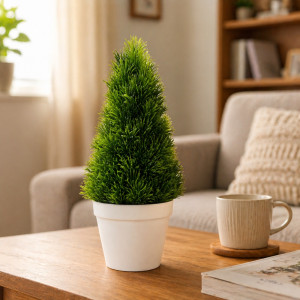 Professional Artificial Cedar Topiary Tree – Compact Green Cone (32cm) Professional Artificial Cedar Topiary Tree – Compact Green Cone (32cm)