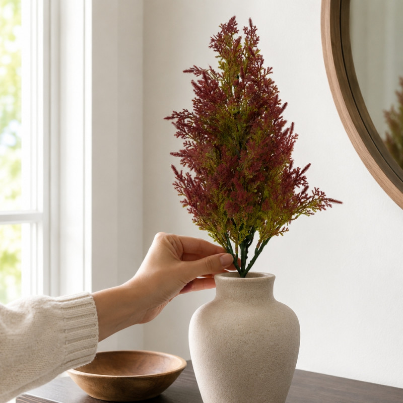 Elegant Bloom Artificial Flower Arrangement – Red (Medium)
