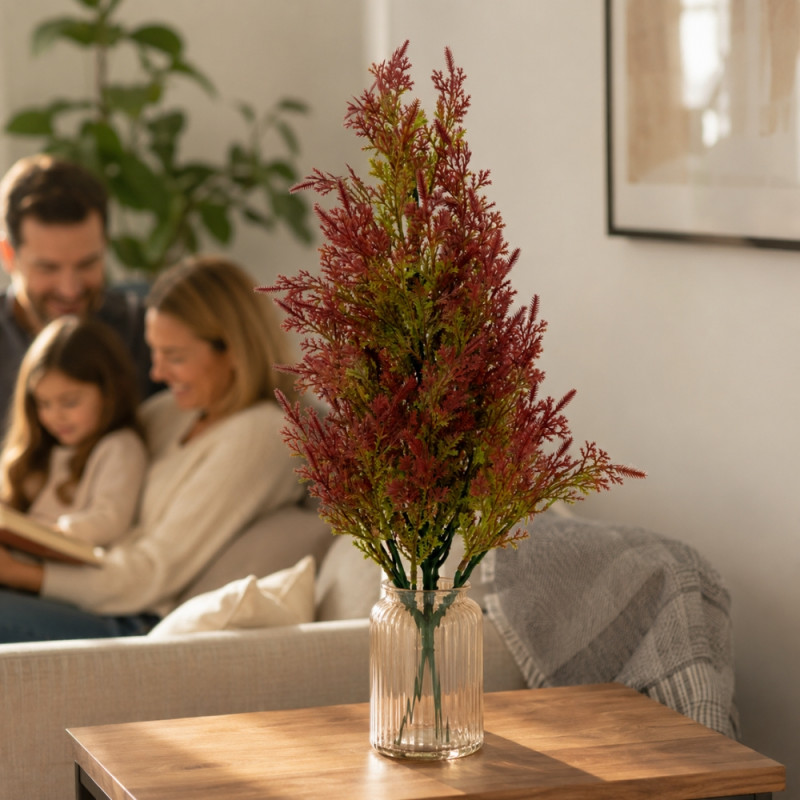 Elegant Bloom Artificial Flower Arrangement – Red (Medium)