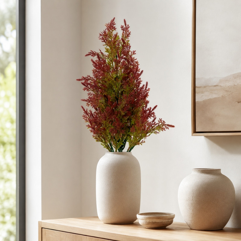 Elegant Bloom Artificial Flower Arrangement – Red (Medium)