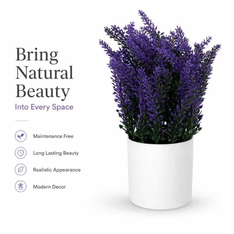 Stylish Artificial Flower – Dark Purple Premium Quality (31 x 8 x 10 cm)