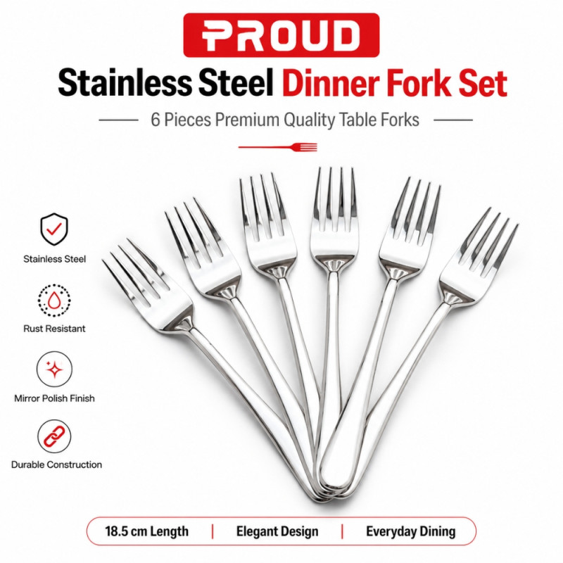 Professional Fork – Stainless Steel Premium Quality (18.5x2.5cm)