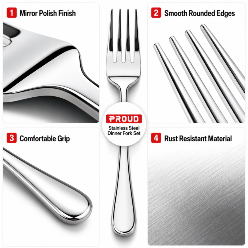 Professional Fork – Stainless Steel Premium Quality (18.5x2.5cm)