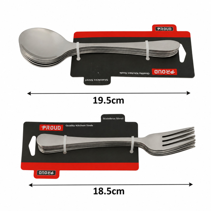 Solid Pick Stainless Steel Spoons Designed for Elegant Dining &amp; Entertaining – Silver (L-19.5 CM)