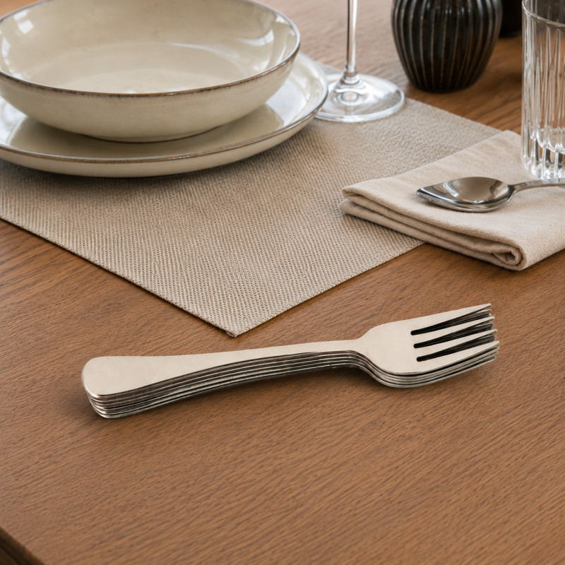 Solid Pick Stainless Steel Spoons Designed for Elegant Dining &amp; Entertaining – Silver (L-19.5 CM)