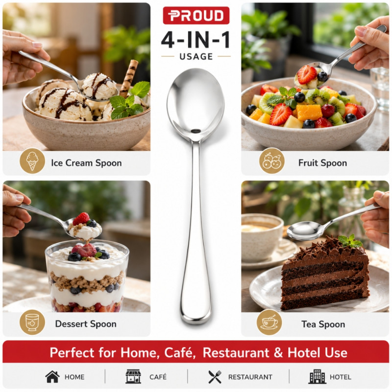 Elegant Spoon – Stainless Steel Premium Quality (17.5cm)