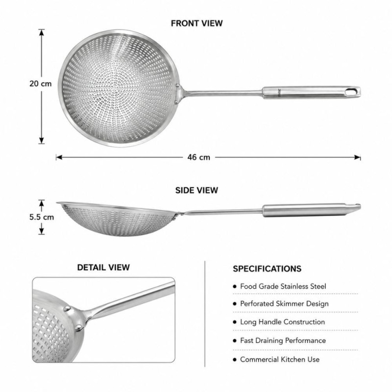 Stainless Steel Skimmer Strainer – Silver (46x20)