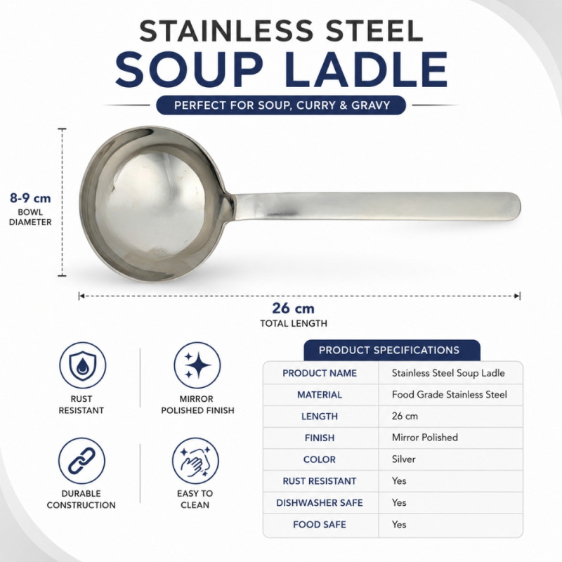 Classic Spoon – Stainless Steel Premium Quality (26x9cm)