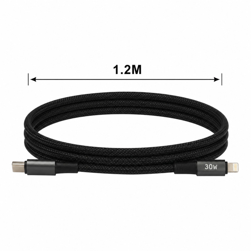 Gentle Care Charging Cable Designed for Seamless Device Connectivity – Black (L-1.2 M)