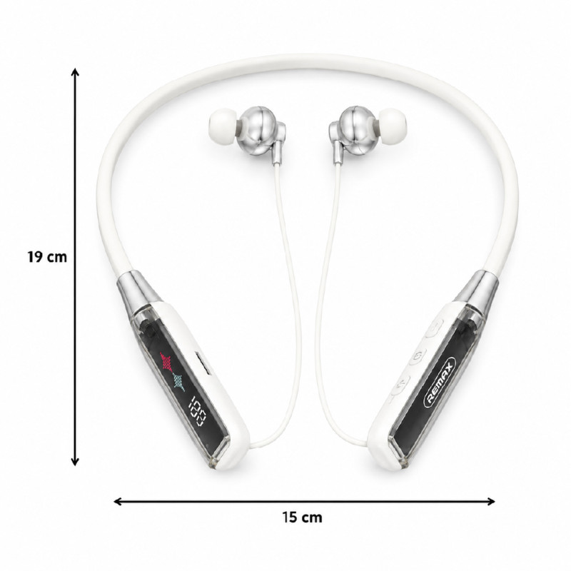 Heritage neckband earphones in white. – White &amp; Black (19 x 15 cm)