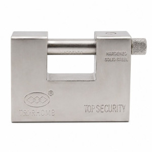 Professional Tri-Rhomb Top Security Padlock – Heavy-Duty Silver Steel