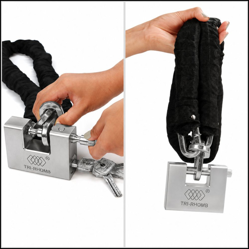 Professional Tri-Rhomb Top Security Padlock – Heavy-Duty Silver Steel