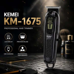 Midnight Elegance Hair Trimmer Designed for Precision Grooming &amp; Style – Black (H-15,W-4, D-3.5 CM)