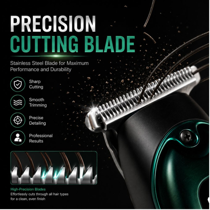 Forest Fresh Electric Hair Trimmer Designed for Precision Grooming &amp; Style – Dark Green (H- 13, W-4 CM)