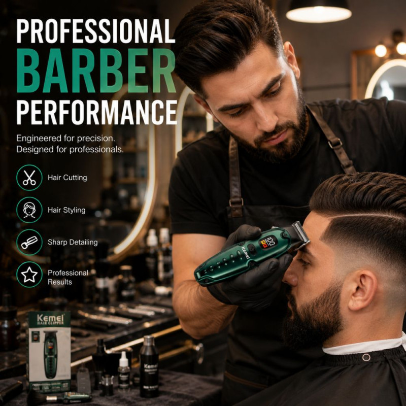 Forest Fresh Electric Hair Trimmer Designed for Precision Grooming &amp; Style – Dark Green (H- 13, W-4 CM)