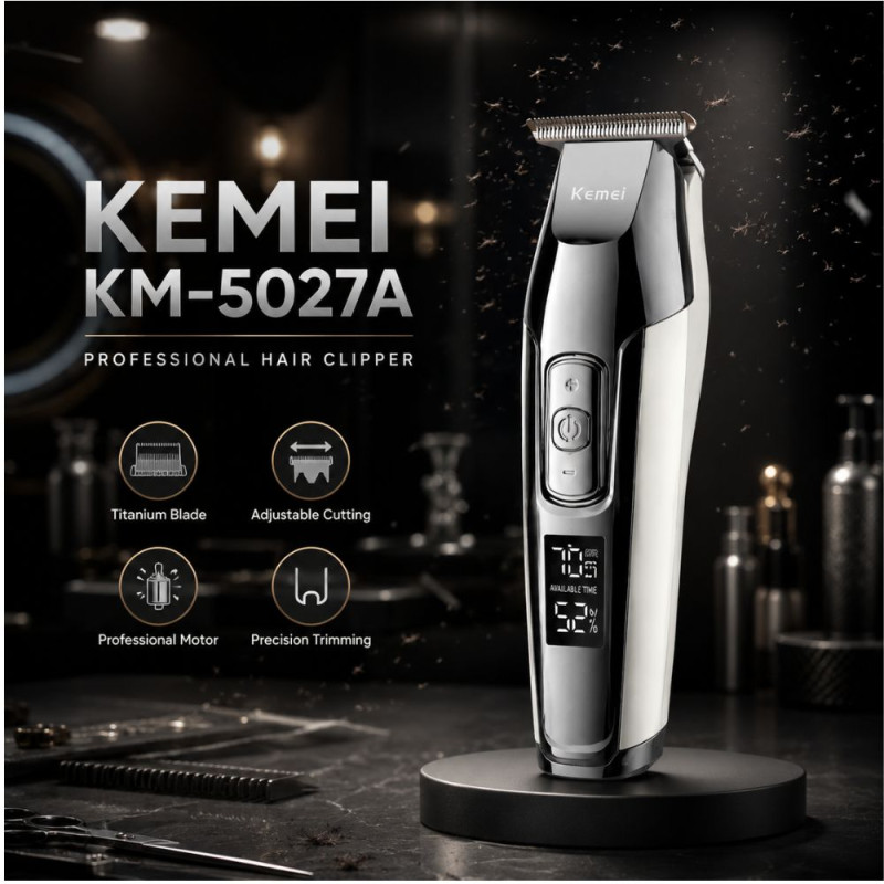 Sterling Shine Rechargeable Hair Trimmer Designed for Precision Grooming &amp; Style – Silver (H- 15, W-4 CM)