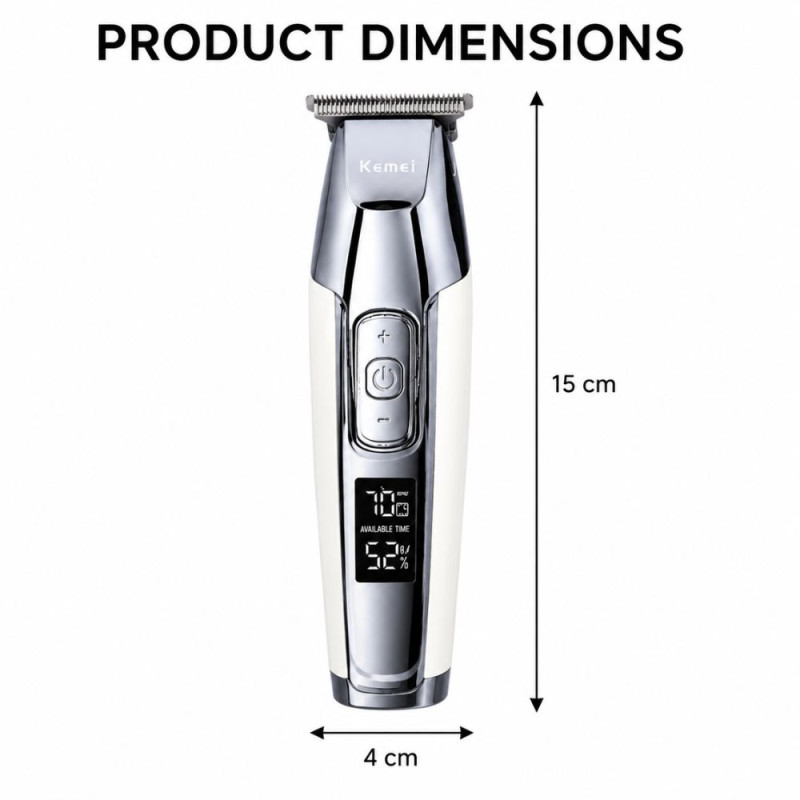 Sterling Shine Rechargeable Hair Trimmer Designed for Precision Grooming &amp; Style – Silver (H- 15, W-4 CM)