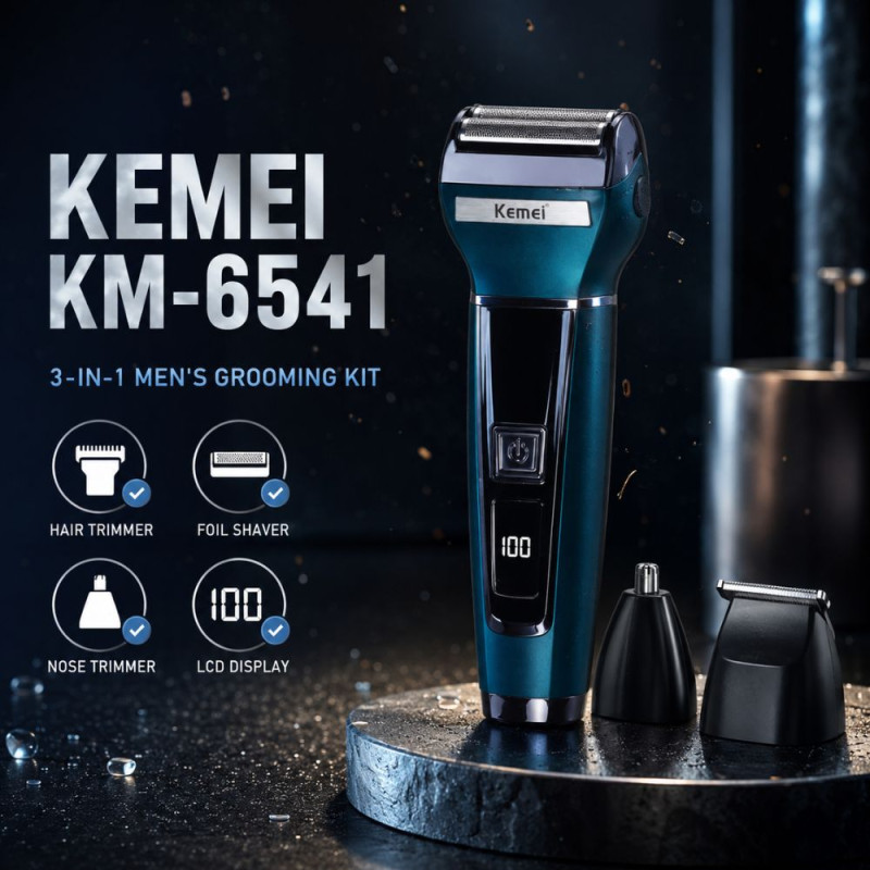 Ocean Wave 3-in-1 Trimmer Designed for Precision Grooming &amp; Style – Dark Blue (H-17, W-5 CM)