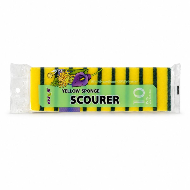 Chic Hold Scourer Pack Designed for Home & Professional Cleaning – Yellow (H-9, W-6, D-3 cm)