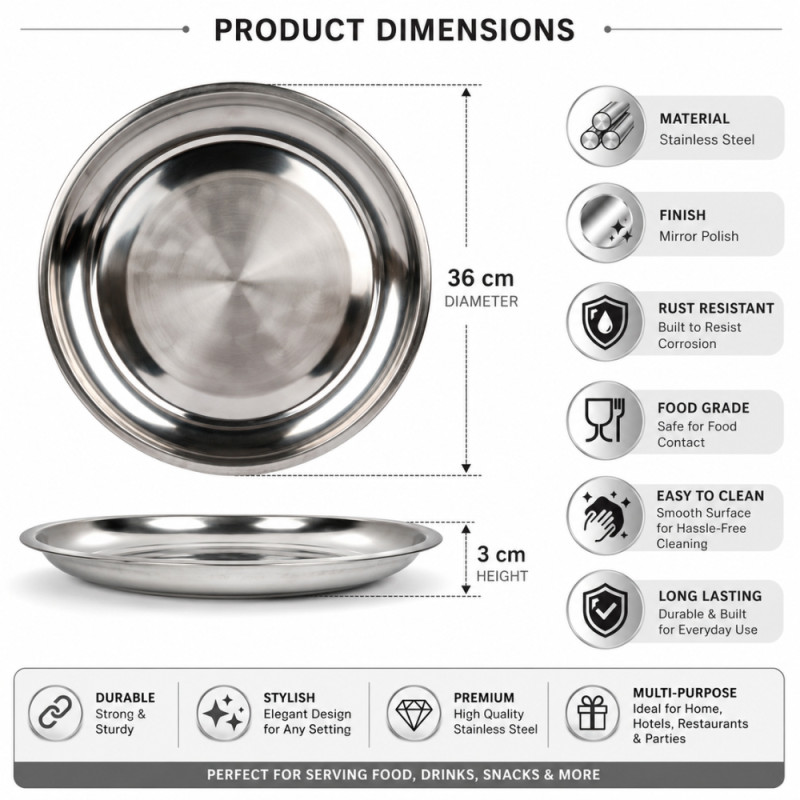 Stainless Steel Serving Tray