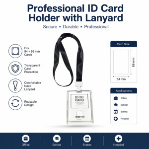 Graceful Touch Id Card Holder Designed for Professional & Secure Identification – Transparent (54 x 86 mm) Graceful Touch Id Card Holder Designed for Professional & Secure Identification – Transparent (54 x 86 mm)