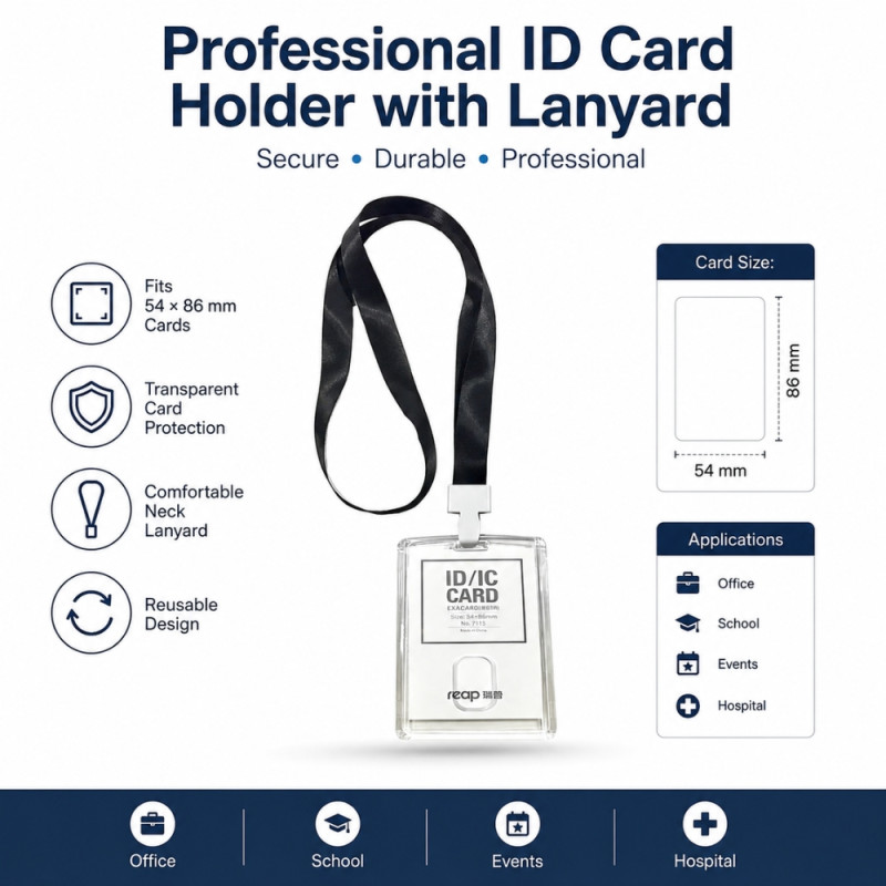 Graceful Touch Id Card Holder Designed for Professional &amp; Secure Identification – Transparent (54 x 86 mm)