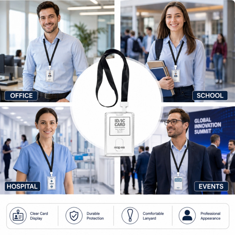 Graceful Touch Id Card Holder Designed for Professional &amp; Secure Identification – Transparent (54 x 86 mm)