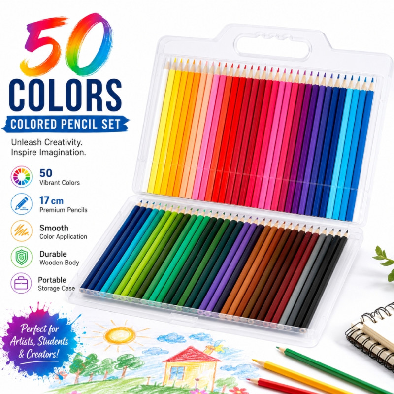Deluxe colored pencils – MultiColor Premium Quality (50PCS)