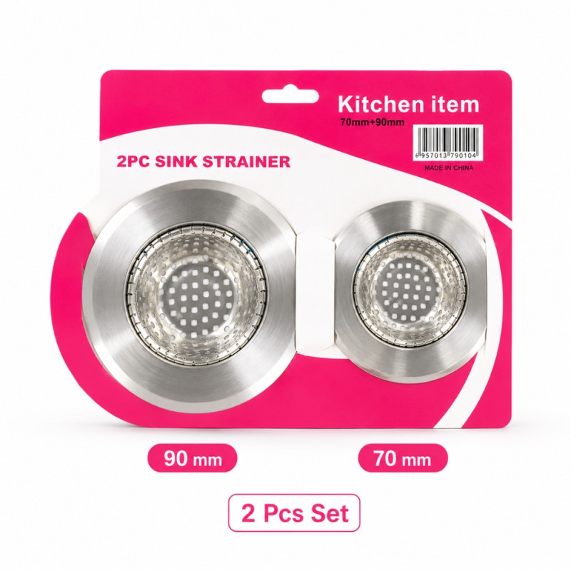 Stainless Steel Sink Strainer Set - 2pcs