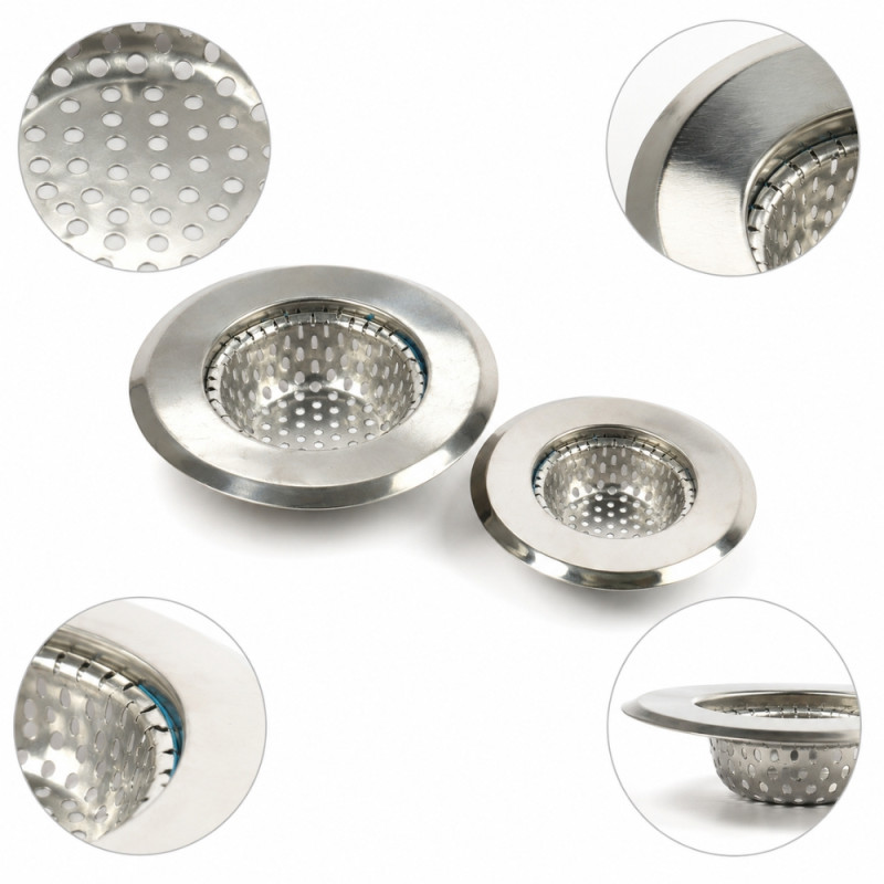 Stainless Steel Sink Strainer Set - 2pcs