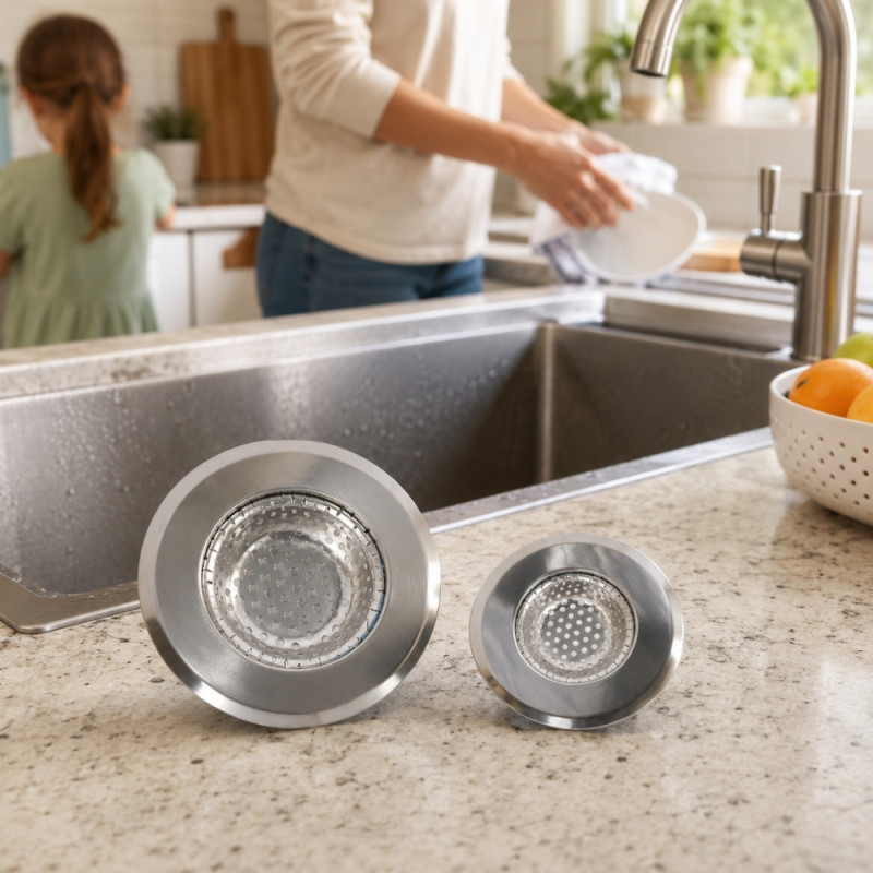 Stainless Steel Sink Strainer Set - 2pcs