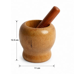 Wooden Mortar & Pestle