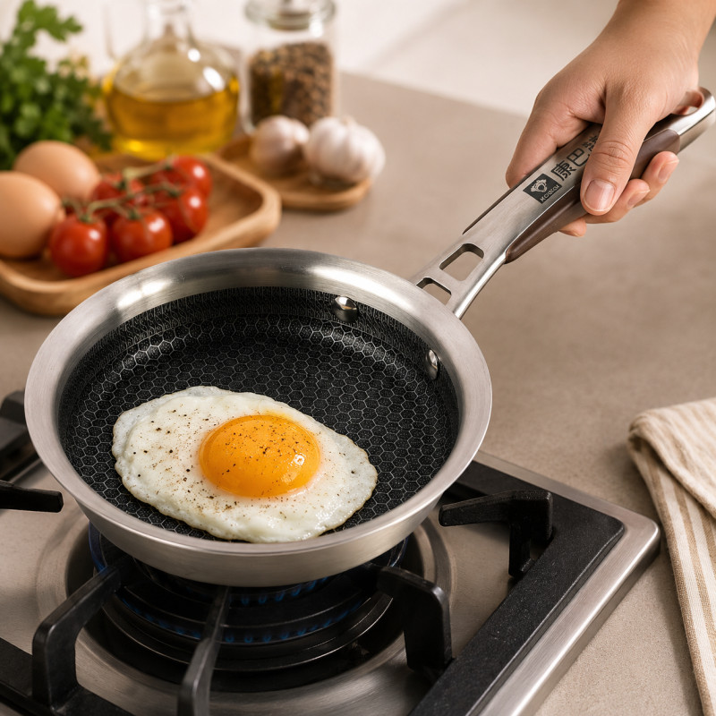 Quality Grade Frying Pan Designed for Everyday Cooking & Kitchen Excellence – Silver (H-4, W-18, L-35.5 CM)