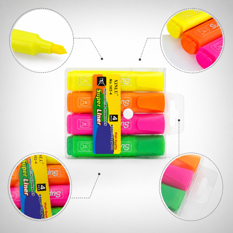 Deluxe Bliss Highlighters Designed for Creative Expression & Office Use – Multi Color (12CM)