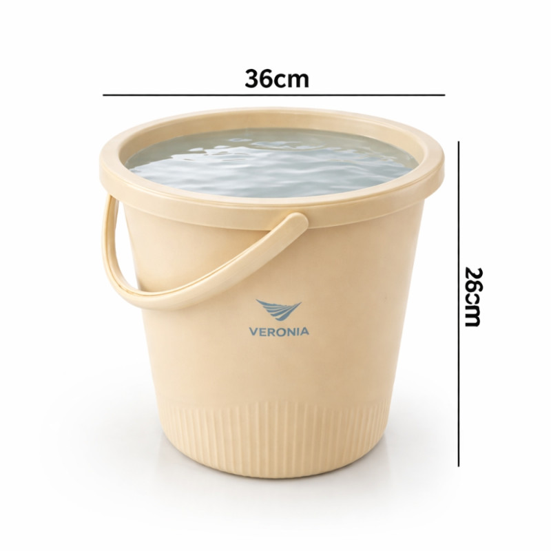 Multi-Purpose Heavy-Duty Utility Bucket – Sand Beige (36x33cm)