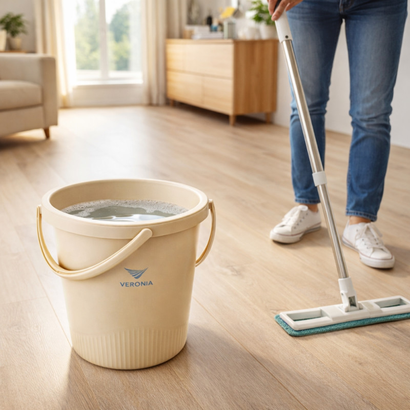 Multi-Purpose Heavy-Duty Utility Bucket – Sand Beige (36x33cm)