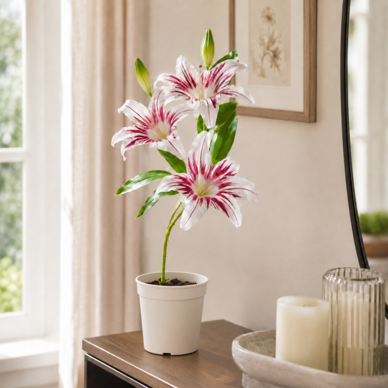 Artificial Lily – White (100cm)